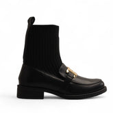 Europeon Union Women Black Leather Half Boot #3584